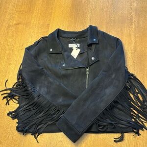Idyllwind faux suede fringe jacket size XL